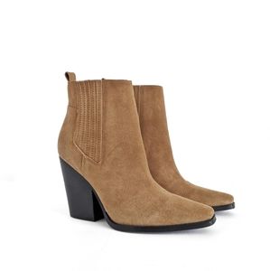 Kendall & Kylie Colt Tan Brown Suede Ankle Boots